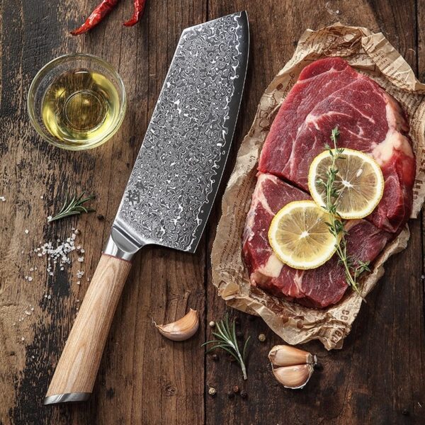 Damascus Kitchen Knife - Image 7